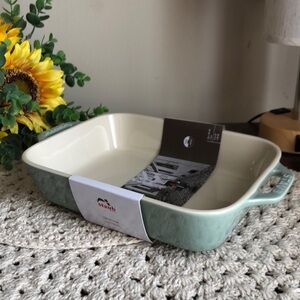 Staub Rectangular Ceramic Baking Dish in Eucalyptus